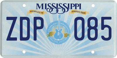 MS license plate ZDP085