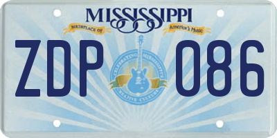 MS license plate ZDP086