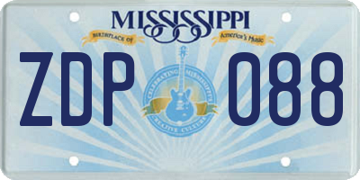 MS license plate ZDP088