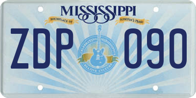 MS license plate ZDP090