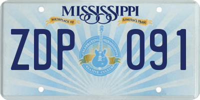 MS license plate ZDP091