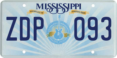 MS license plate ZDP093