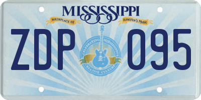 MS license plate ZDP095