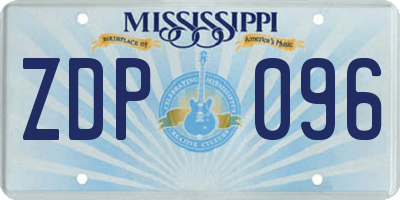 MS license plate ZDP096