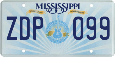 MS license plate ZDP099