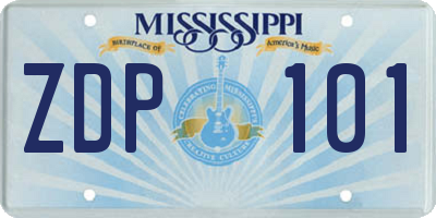 MS license plate ZDP101