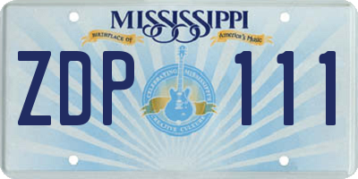 MS license plate ZDP111