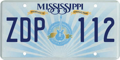 MS license plate ZDP112