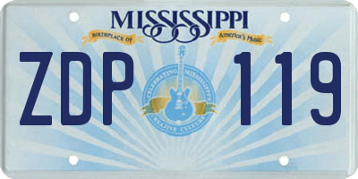 MS license plate ZDP119
