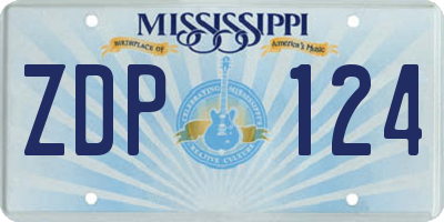 MS license plate ZDP124