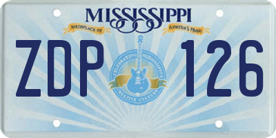 MS license plate ZDP126