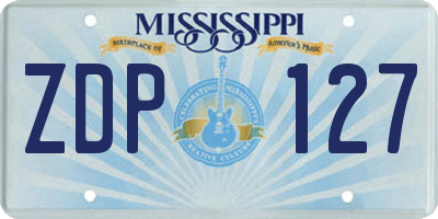 MS license plate ZDP127