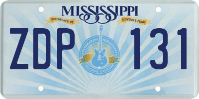 MS license plate ZDP131