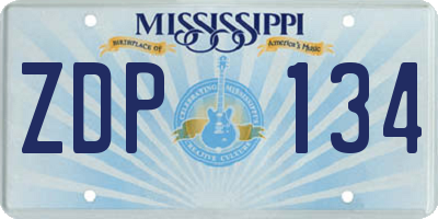 MS license plate ZDP134