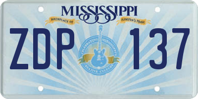 MS license plate ZDP137