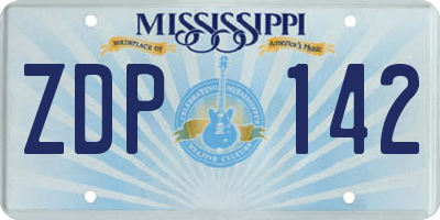 MS license plate ZDP142