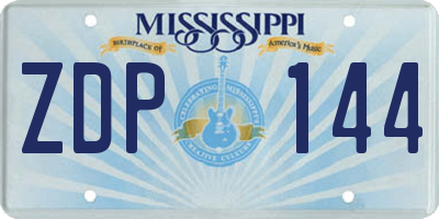 MS license plate ZDP144
