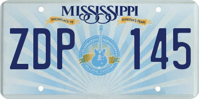 MS license plate ZDP145