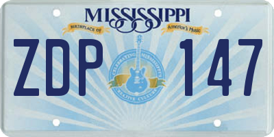 MS license plate ZDP147