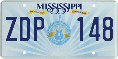 MS license plate ZDP148