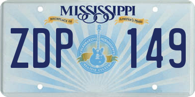 MS license plate ZDP149