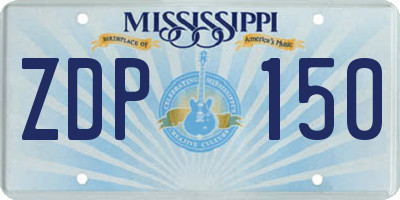 MS license plate ZDP150