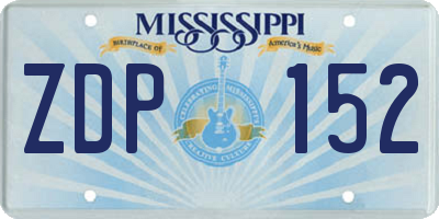 MS license plate ZDP152