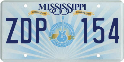 MS license plate ZDP154