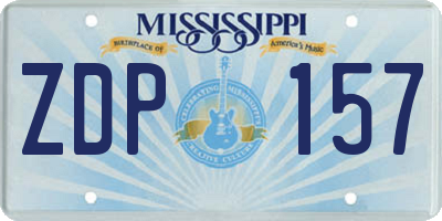 MS license plate ZDP157