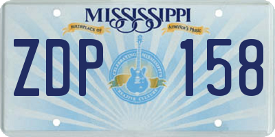 MS license plate ZDP158