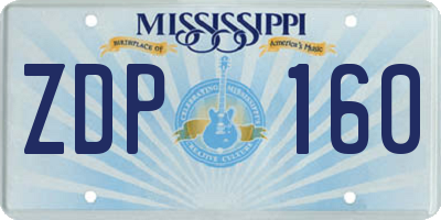 MS license plate ZDP160