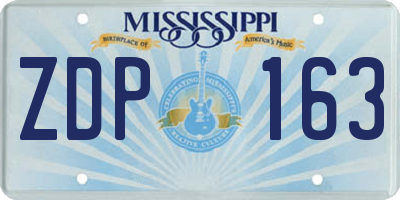 MS license plate ZDP163