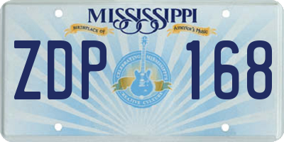 MS license plate ZDP168