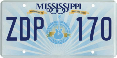 MS license plate ZDP170