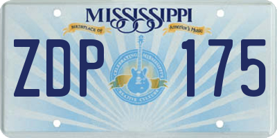MS license plate ZDP175