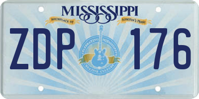 MS license plate ZDP176