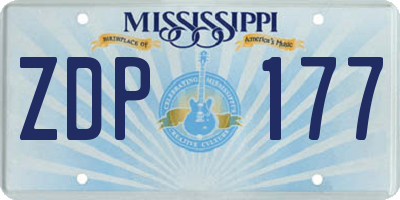 MS license plate ZDP177