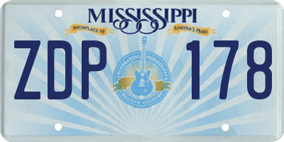 MS license plate ZDP178