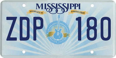MS license plate ZDP180