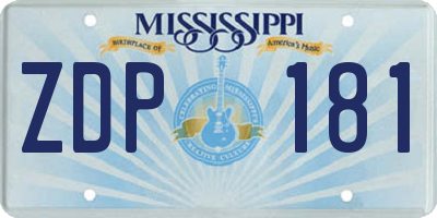 MS license plate ZDP181