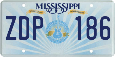 MS license plate ZDP186