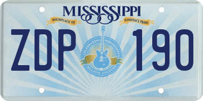 MS license plate ZDP190