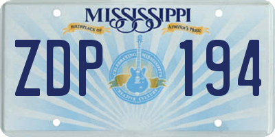 MS license plate ZDP194