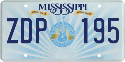 MS license plate ZDP195
