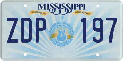 MS license plate ZDP197