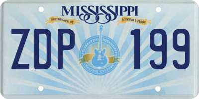 MS license plate ZDP199