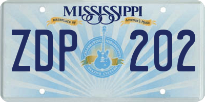 MS license plate ZDP202