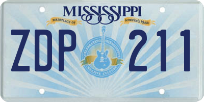 MS license plate ZDP211