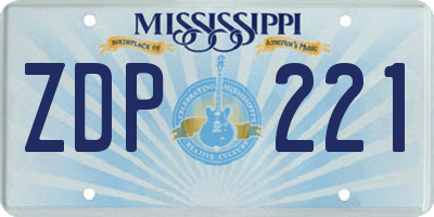 MS license plate ZDP221