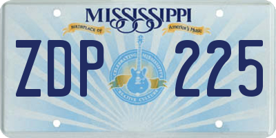 MS license plate ZDP225